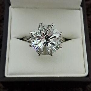 White Topaz Solitaire Ring In Platinum Over Sterling Silver